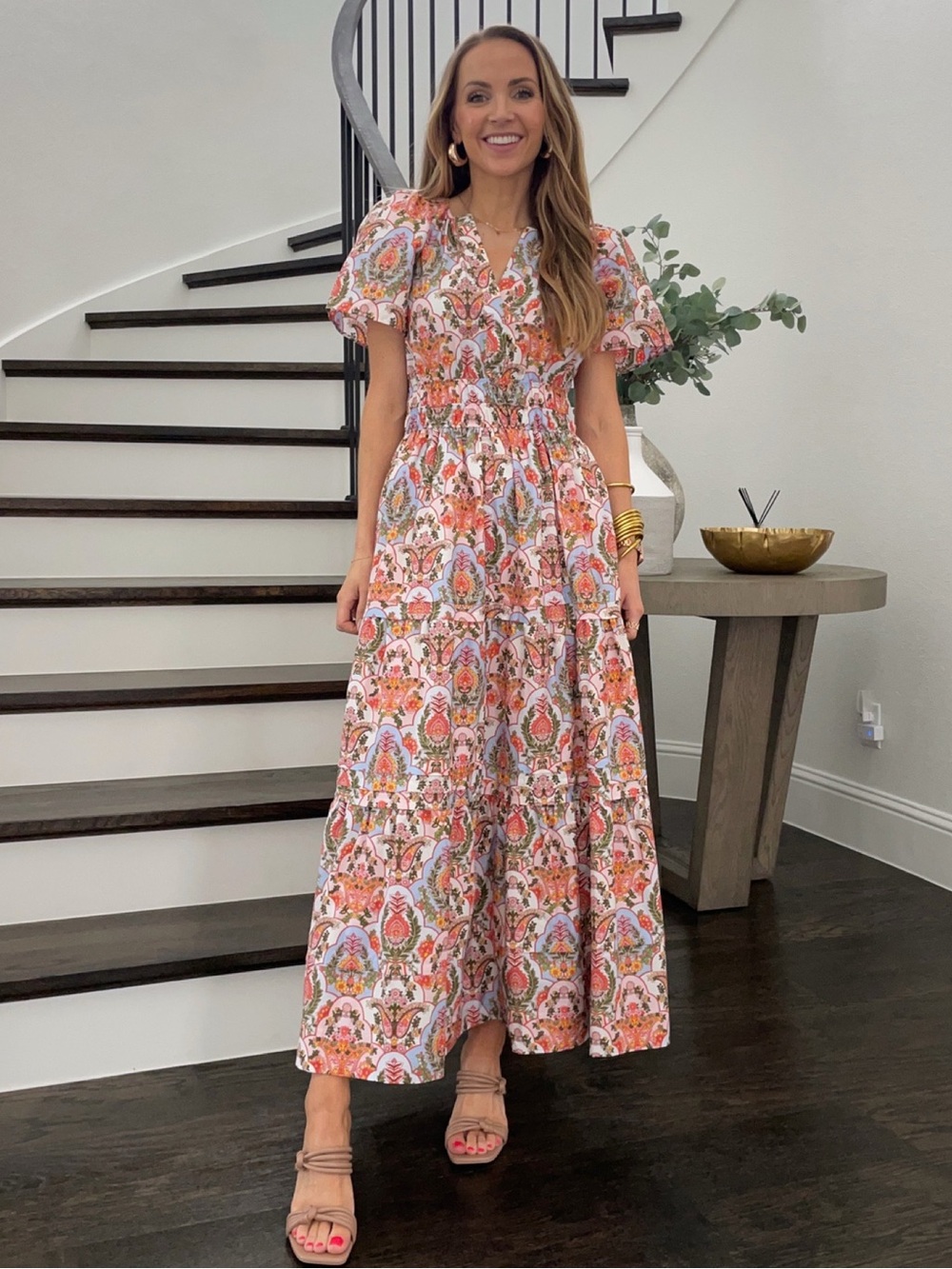 Anthropologie The Sommerset maxi dress block print floral colorful short sleeve
